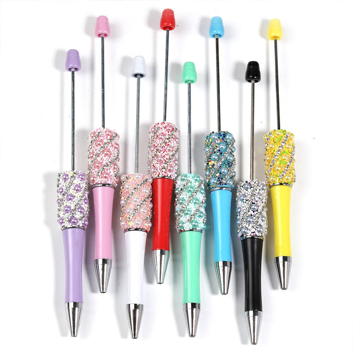 Wholesale 10pcs New Full Diamond Beaded Pen Creative Handmade DIY Resin Rhinestone Ballpoint Pen Fashion Student Gift Pen