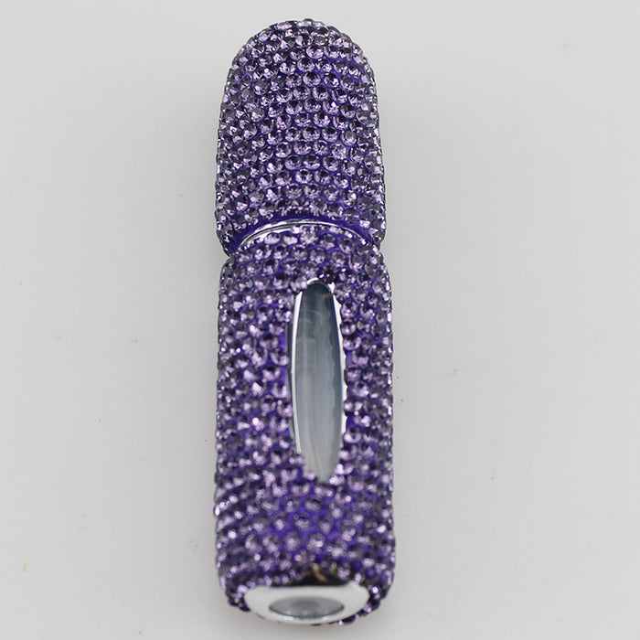 Wholesale Hand Set Rhinestone Refillable Perfume Bottle 5Ml White Fashion Accessory Gift For Everyday Wear