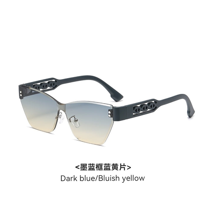 Wholesale New hollowed out sunglasses with round frames, fashionable UV resistant sunglasses, sunshade sunglasses
