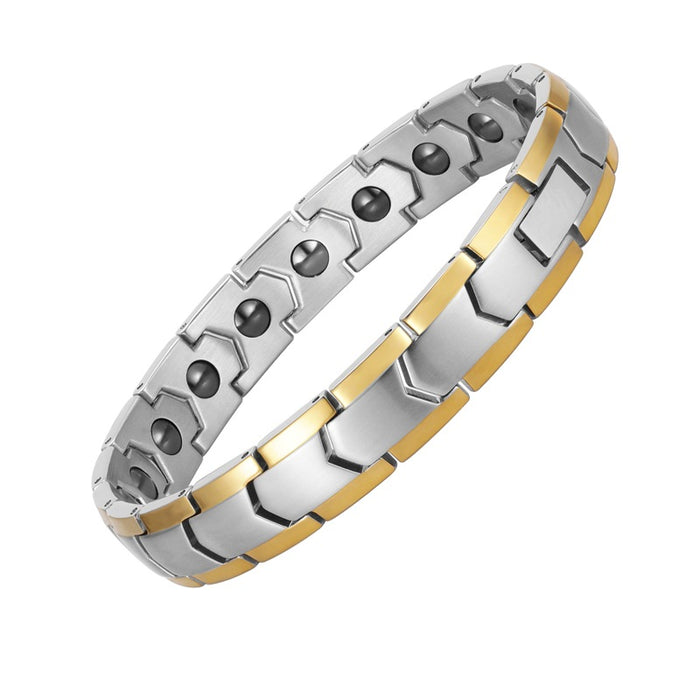 Wholesale Simple stainless steel gold-plated high-end magnetic titanium steel bracelet
