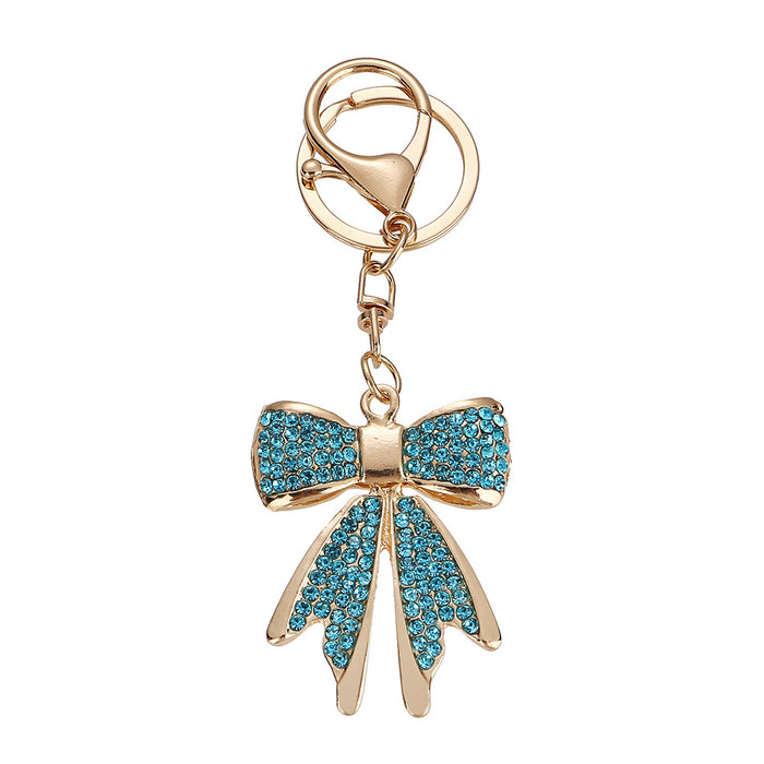 Wholesale Alloy Rhinestone Keychain Bow Women's Bag Key Chain Jewelry Accessories Pendant