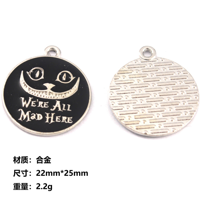 Wholesale 10pcs Cute Black Cat Dagger Alloy Oil Dropping Funny Jewelry Pendant Keychain Pendant Accessories