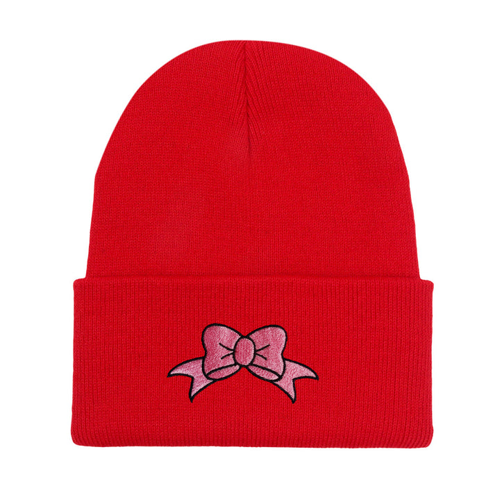 Wholesale Bow Embroidery Acrylic Knitted Hat JDC-FH-HaiPu009