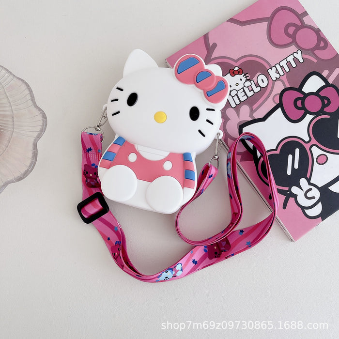 Wholesale Cartoon children's silicone coin purse hanging neck cute