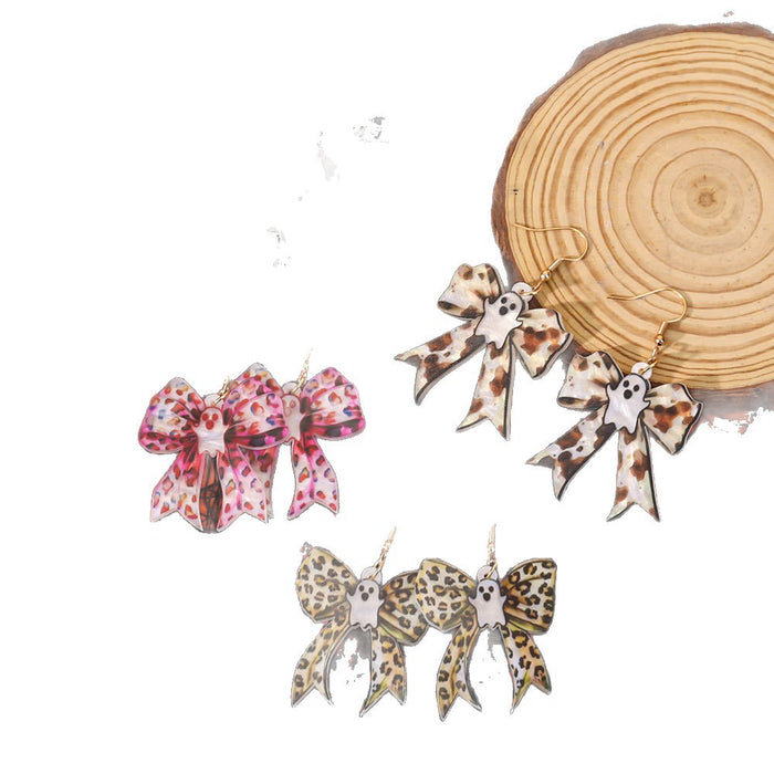 Wholesale  earrings acrylic cute funny shape ghost bow earrings