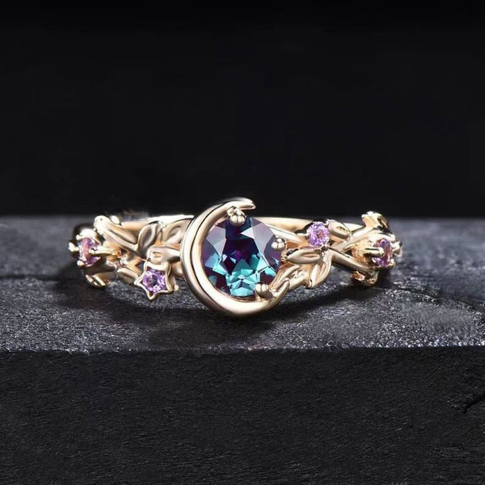 Wholesale Colorful Zircon Crystal Women's Fashion Handmade Silver Gold Ring