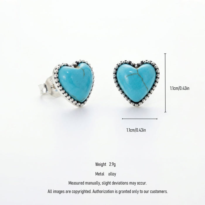 Wholesale Retro Turquoise Alloy Earrings