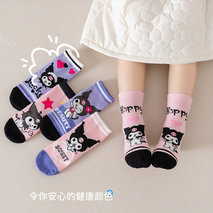 Wholesale 5 Pairs/pack New Cute Cartoon Girls Middle Socks Fashion Sweet Baby Princess Socks Children Socks JDC-SK-LXWC006