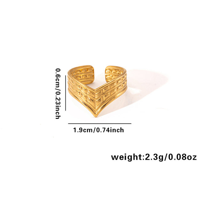 Wholesale Personalized hip-hop irregular Fried Dough Twists gold plated ring popular stainless steel geometric ring