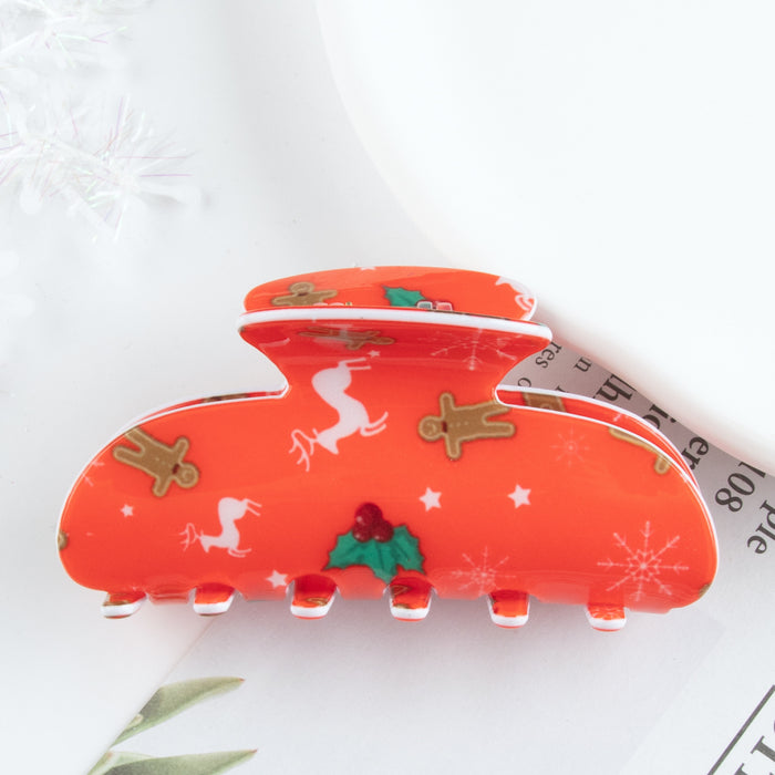 Wholesale Christmas Bear-Shaped Cookie Hair Clip Cute Claw Clip  Cane Gift Claw Clip Holiday Hair Accessory