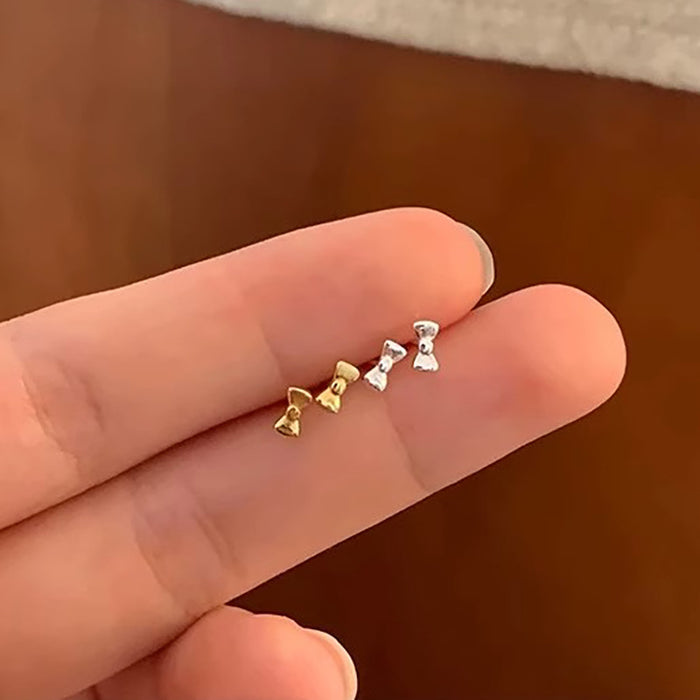 Wholesale Mini bow earrings, small and exquisite earrings, elegant accessories for student commuting