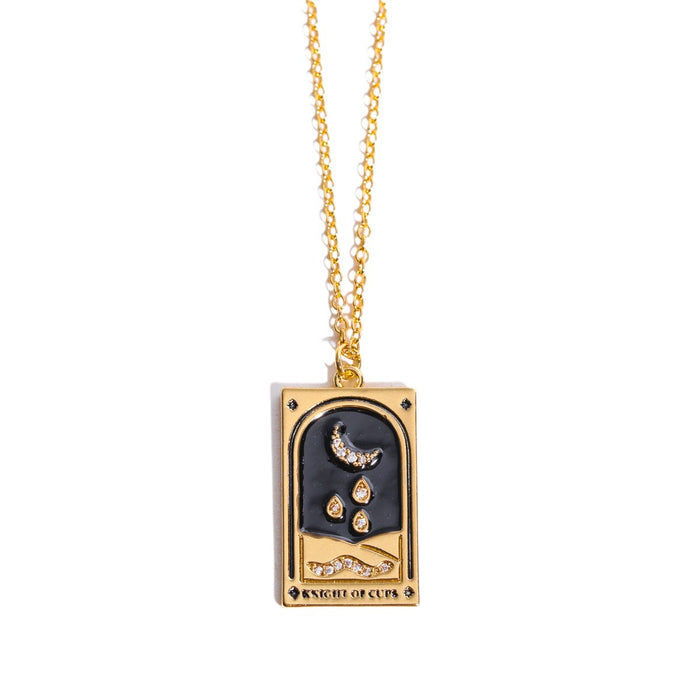 Wholesale Copper Tarot Sun Moon Star Enamel Pendant Necklace Trendy Jewelry Accessory