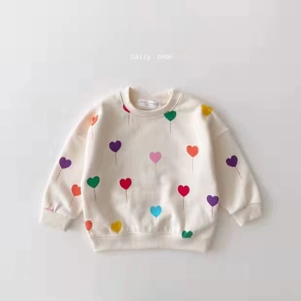 Wholesale Love Print Sweatshirt Baby Two Piece Set JDC-BC-WeiNiS001