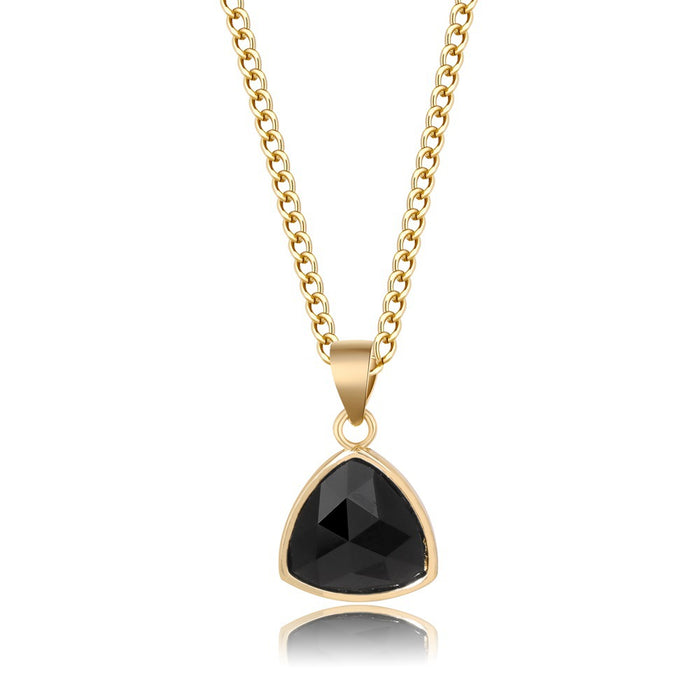 Wholesale Triangular stone pendant necklace