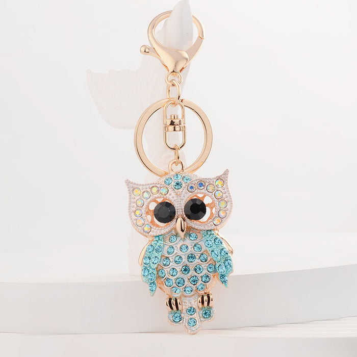 Wholesale Owl Keychain Pendant Gold Tone Zinc Alloy Trendy Bag Charm Gift