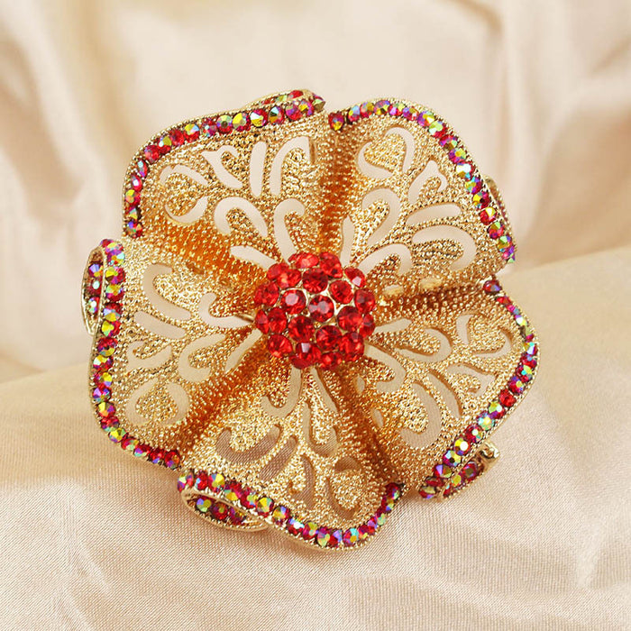 Wholesale Fashionable exaggerated opening noble temperament retro hollow diamond inlaid ring