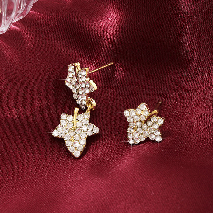 Wholesale Silver Needle Personalized Design Asymmetric Leaf New Fashion Earnail Earaccessory Wholesale