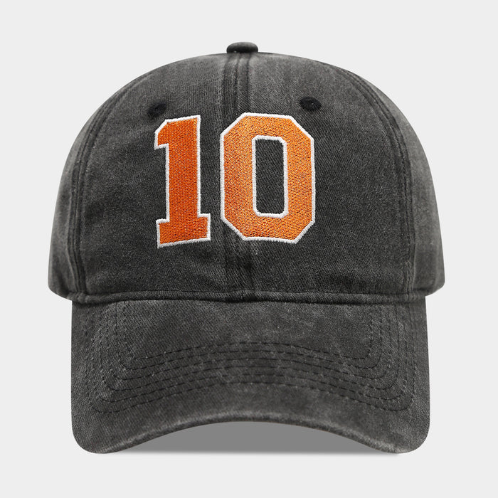 Wholesale Retro washed embroidered number baseball fashionhat for men and women