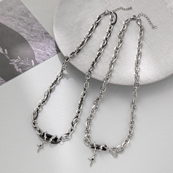Wholesale 2PCS Wrapped Cross Titanium Steel Necklace JDC-NE-ChenYuan006