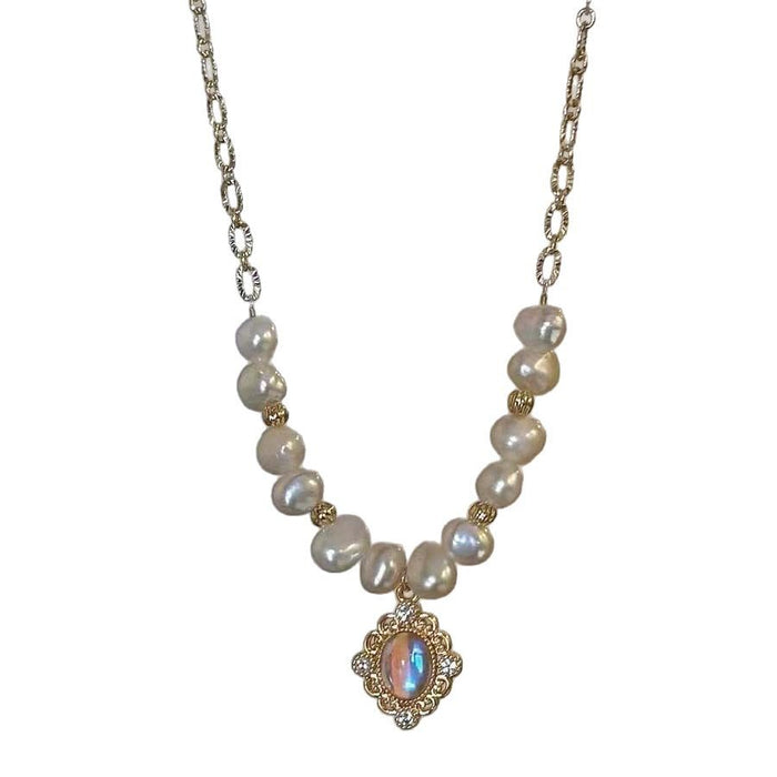 Wholesale New irregular pearl bead necklace with light luxury and high-end feel, collarbone chain, niche and versatile accessories