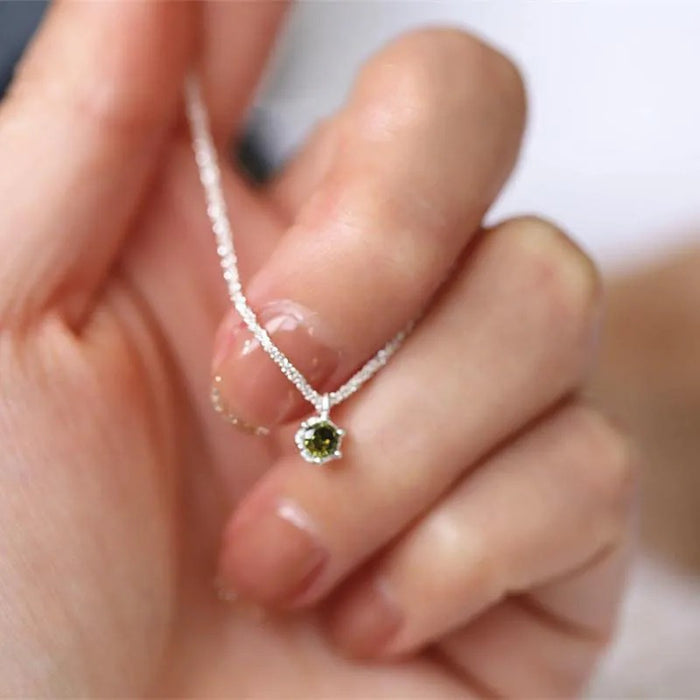 Wholesale Copper Olive Green Diamond Pendant Necklace JDC-NE-SMT005