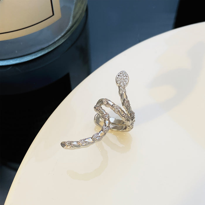 Wholesale Zircon inlaid small snake ear clip with personality and temperament, snake shaped ear bone clip with European and American style, no ear hole earrings