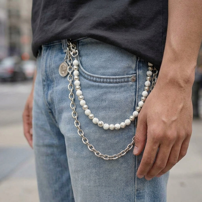 Wholesale Retro Turquoise Punk Waist Chain Unisex Hip Hop Jeans Pendant Accessory Boutique Gift