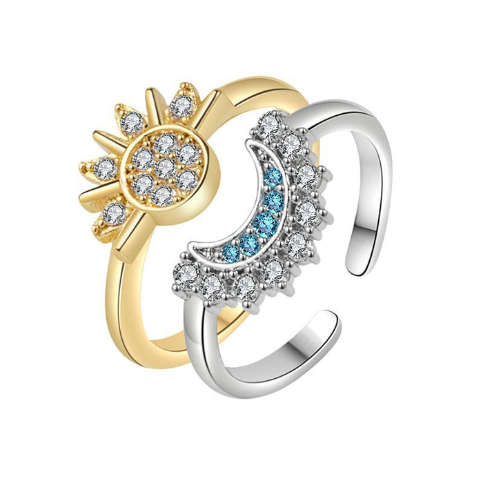 Wholesale Stacked open ring, new personalized diamond inlaid ring, high-end combination ring