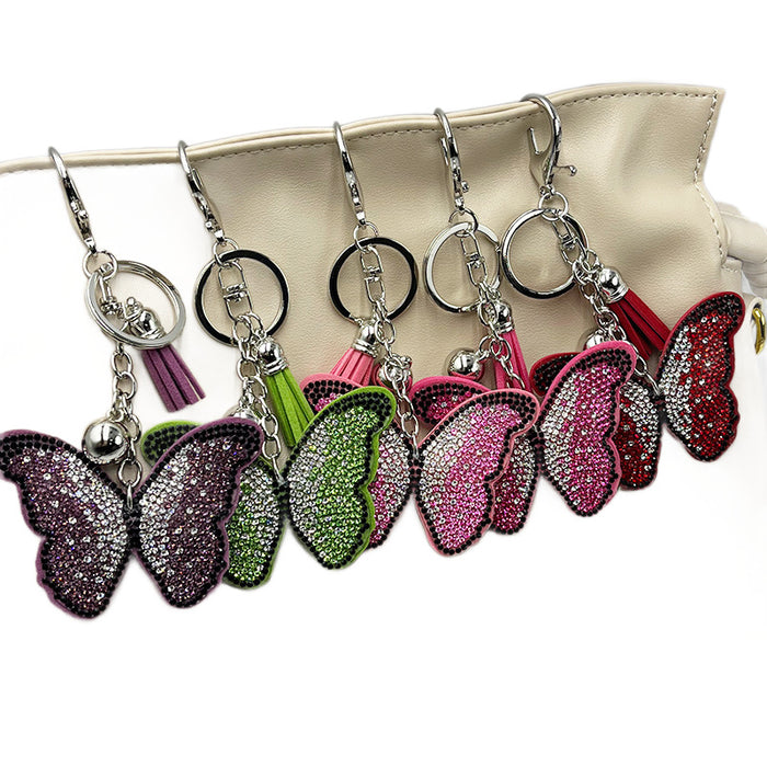 Wholesale Rhinestone-Embellished Butterfly Keychain