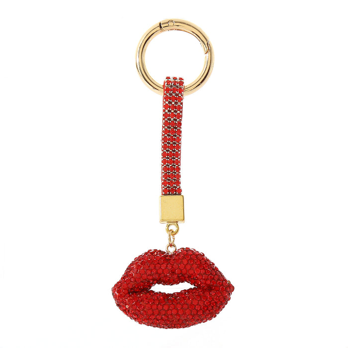 Wholesale Diamond Crystal Red Lips Keychains JDC-KC-JFan012