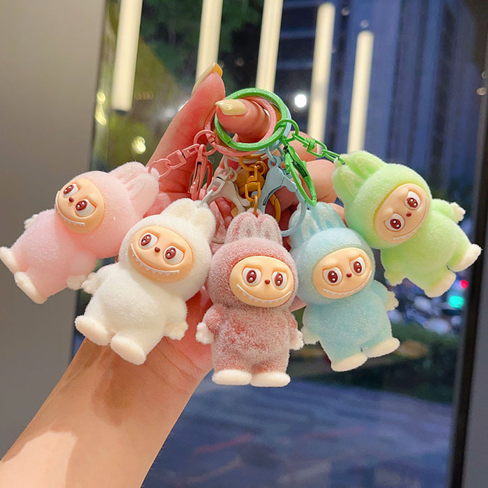 Wholesale Flocked Doll Keychain Cartoon Cute Doll Student Backpack Pendant Claw Machine Gift