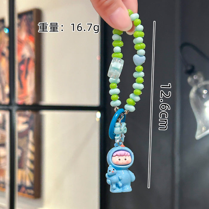 Wholesale Cartoon Doll Beaded Key Chain Cute Bag Pendant Car Decorative Chain Gift