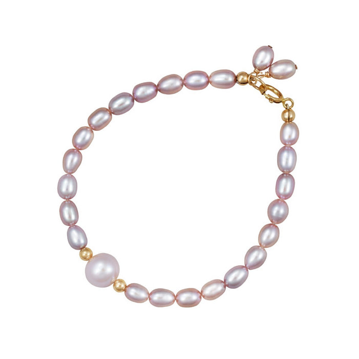Wholesale Purple Water Pearl 14K Gold Bracelet Niche Design