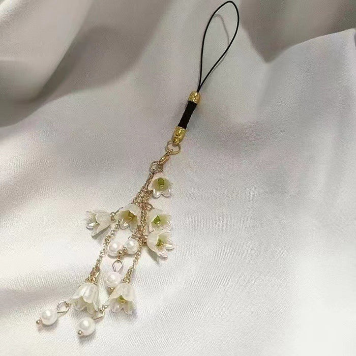 Wholesale lily orchid mobile phone chain flower mobile phone rope