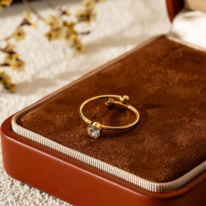 Wholesale Titanium steel ring does not fade, simple diamond inlaid stainless steel tail ring, fashionable and trendy accessory