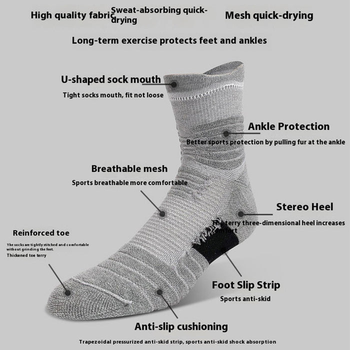 Wholesale Long tube professional practical basketball socks, short tube towel bottom high top sports socks