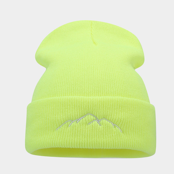 Wholesale Mountain Embroidery Acrylic Warm Knitted Hat JDC-FH-LvYi051