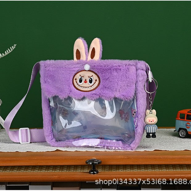 Wholesale Cartoon Doll Mesh Plush Toy Crossbody Bag  Shoulder Bags