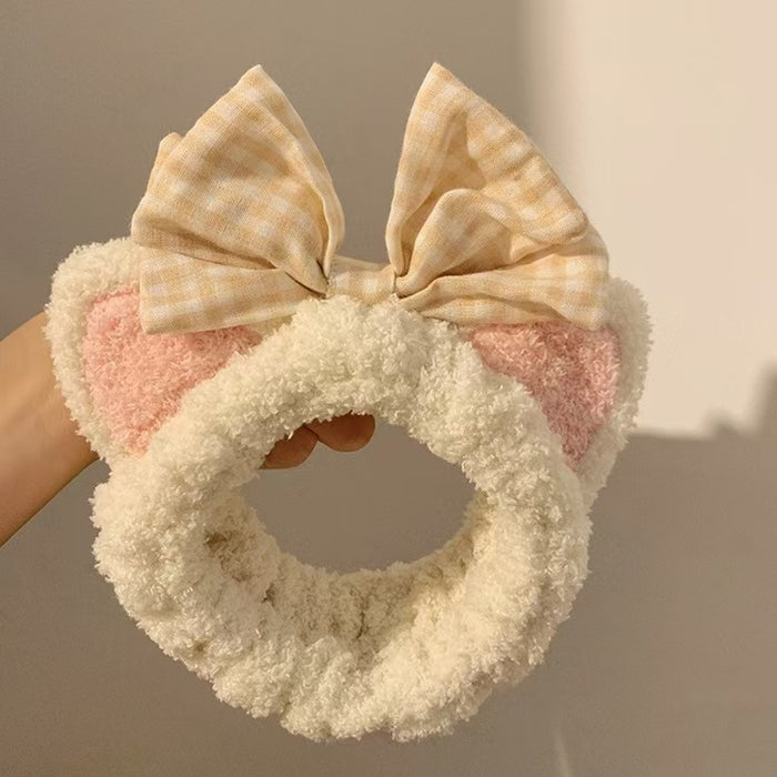 Wholesale Cartoon plush animal ear headband with bow