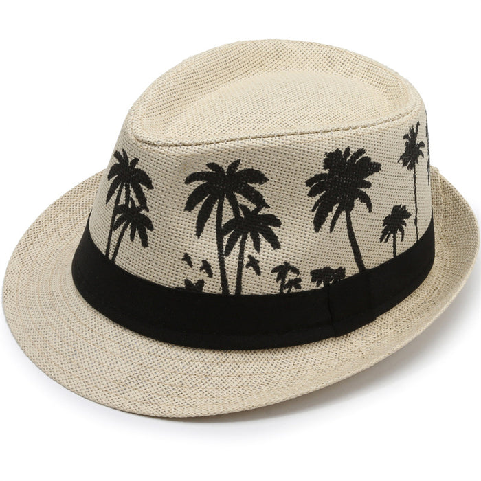 Wholesale Coconut Tree Pattern Jazz Hat Men Summer JDC-FH-DG020