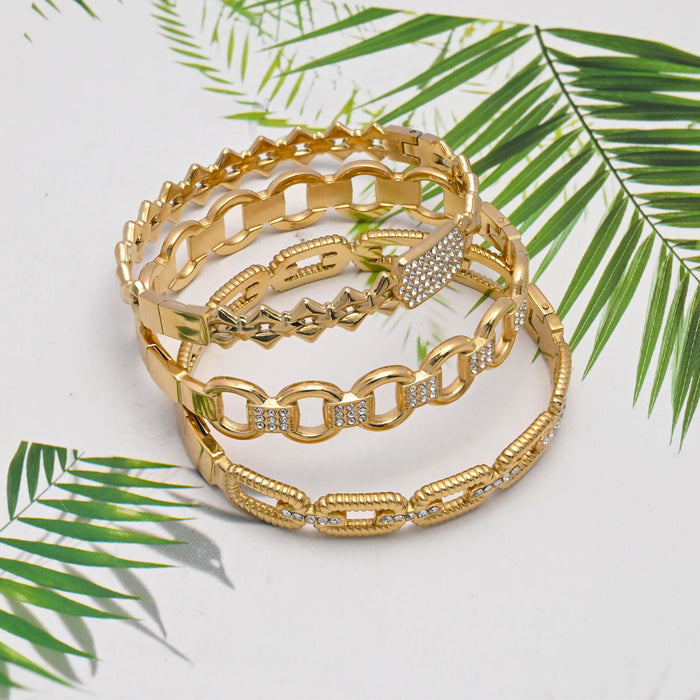 Wholesale Chain Simple Hollow Full Diamond Bracelet JDC-BT-Xuel003