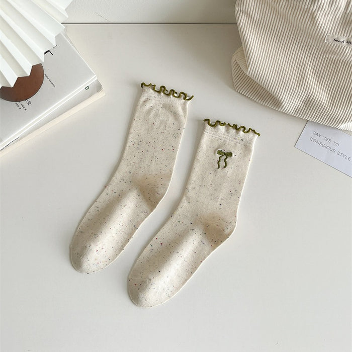 Wholesale Butterfly knot socks, children, tube socks, pile socks