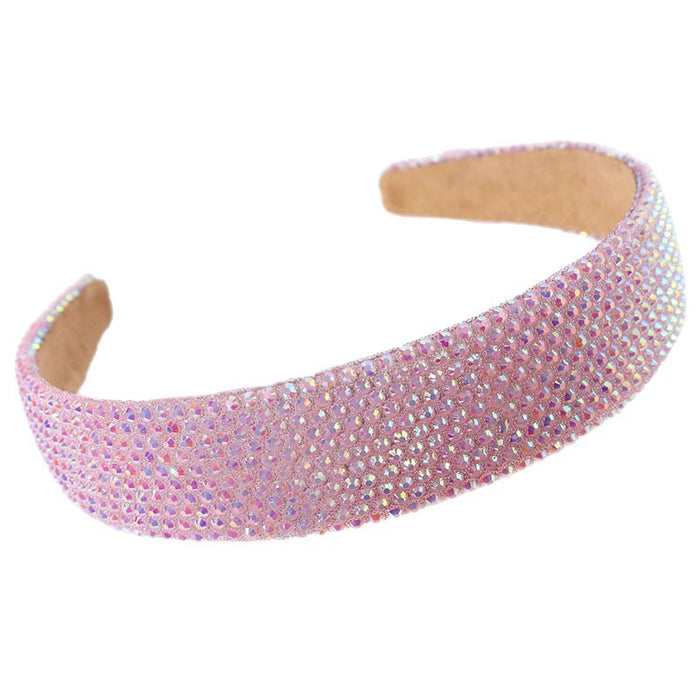 Wholesale Women' s fashionable and versatile diamond headband dopamine color headband
