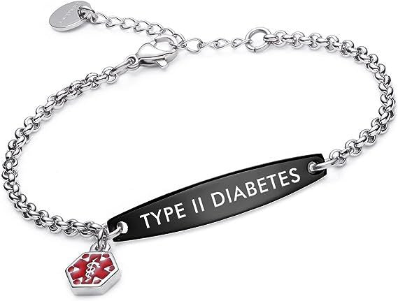 Wholesale  jewelry pre-engraved simple chain female medical warning