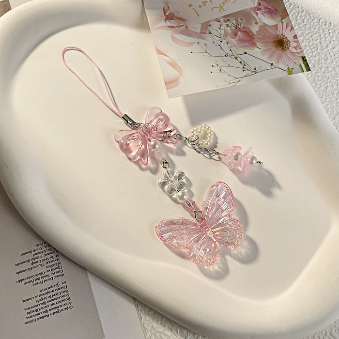 Wholesale Cute beaded phone charm keychain