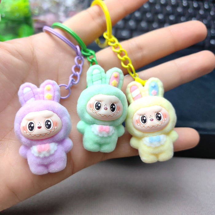Wholesale Flocked  Keychain Pendant  Cute Doll DIY Accessories Mobile Phone Pendant