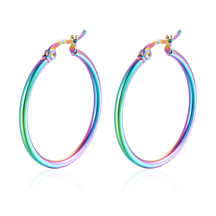 Wholesale Stainless steel circle statement earrings