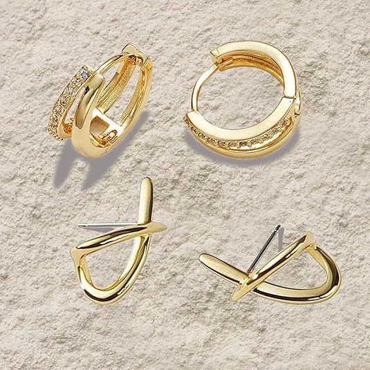 Wholesale Brass electroplating popular geometric earrings cross personality fashion new product versatile three-dimensional jewelry earrings