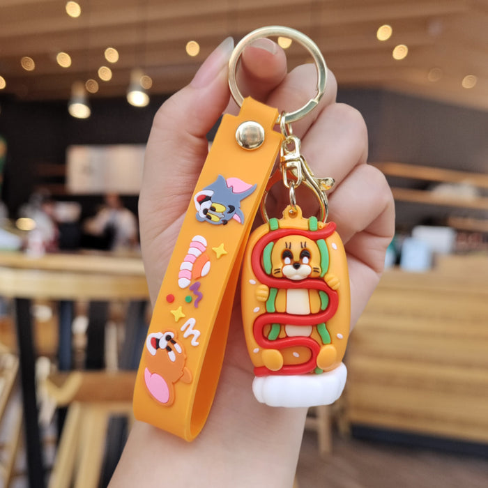 Wholesale Cartoon Dessert Keychain Cute Schoolbag Pendant Creative Car Key Chain