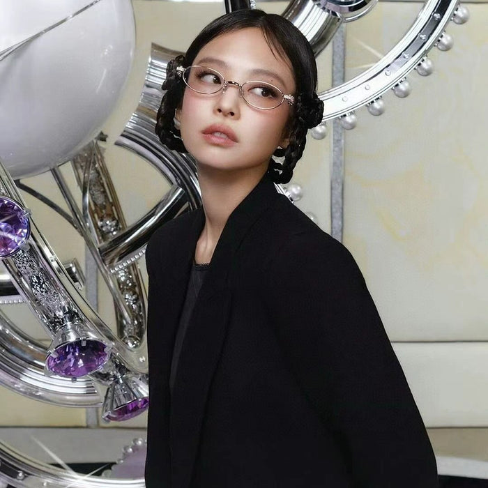 Wholesale Fashion diamond studded women's personalized street photography sunglasses, anti blue light glasses frame